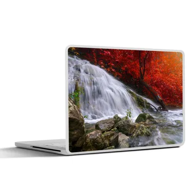 Produktbild von MuchoWow® Laptop Aufkleber Sticker Cover Wasserfall - Felsen - Wasser - Herbst 40x30 cm - Laptop Dekoration - Selbstklebend