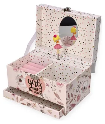 Produktbild von adam toys Spieluhr für Kinder Spieluhr-SCHMUCKDOSE „MÄDCHEN REGIEREN” - Musikalische Schmuckschatulle mit drehender Ballerina - Spieluhr Baby „Für Elise“-Melodie