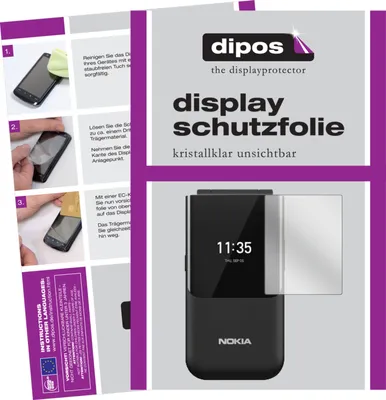 Produktbild von 1x Schutzfolie für Nokia 2720 Flip Rückseite klar Displayschutzfolie Folie Display Schutz dipos