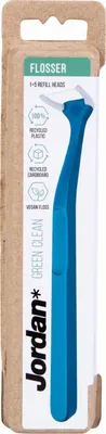 Produktbild von Jordan Green Clean Flosser Zahnseidehalter Nachhaltig Mit Wechselkpfen Fr Zahnzwischenrume 1 Griff + 6 Kpfe