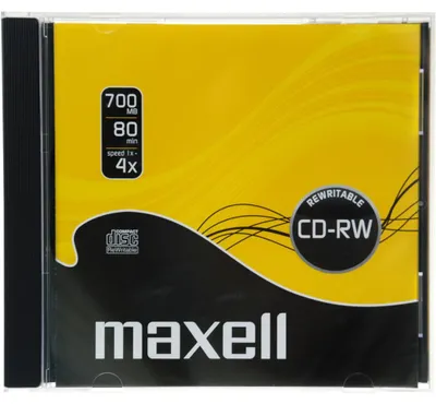Productafbeelding van CD-RW-schijf Maxell CD-RW 700MB 4x 1PK JC 624860