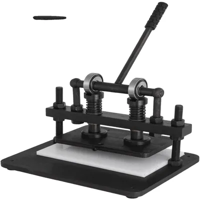 Immagine prodotto di VEVOR pressa per goffratura 260x150 mm punzonatrice e goffratrice 300 mm larghezza di avanzamento Macchina per il taglio della Finto cuoionzonatrice per piastra superiore Macchina per il taglio manuale della pelle per il taglio di vari materiali