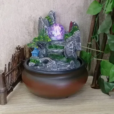 Immagine prodotto di Fontana da tavolo - Fontana da interno - Decorazione per interni - Con LED - 20 cm - Specifiche non indicate