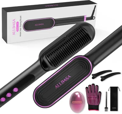 Produktbild von Haarglätter,Professionelle Glättbürste für Haare, 9 Temperatureinstellungen,120 ℃ - 200 ℃, LCD-Display, negative Ionen-Glätteisen, für alle Haartypen