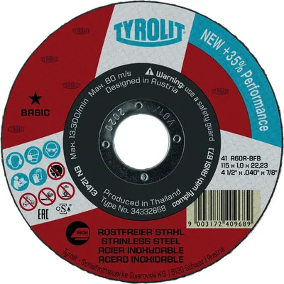 Immagine prodotto di Disco da taglio BASIC D115x1mm diritto INOX foro 22,23 mm