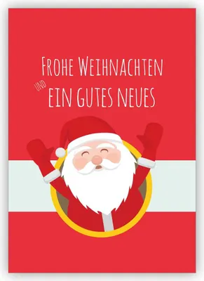 Produktbild von Wunderbare Retro Weihnachtsmann Weihnachtskarte: Frohe Weihnachten und ein gutes Neues