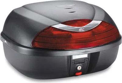 Produktbild von KAPPA K42N Topcase schwarz, mit roten Reflektoren