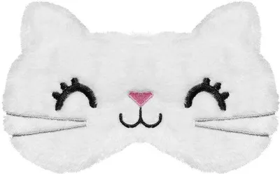 Produktbild von Kinder- und Jugend-Schutzbrille, weiches, kuscheliges Ohr- und Augenschutz für Reisen, Katze und Weiß