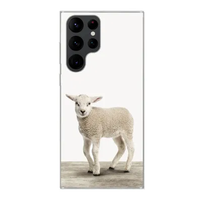 Produktbild von MuchoWow® Handyhülle Schutzhülle Hülle für Samsung Galaxy S22 Ultra Lamm - Schaf - Tiere - Kinder - Mädchen - Jungen Silikon Softcase Handy Hülle - Abbildung