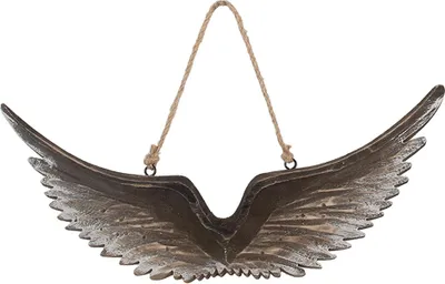 Image de Clayre & Eef Pendentif décoratif Ailes 30x3x12 cm brun blanc bois