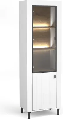 Produktbild von Vitrine Mossa Mo3 Vitrinenschrank 60X194X40 Cm Schrank 2 Türiger Weiß (Ohne Beleuchtung)