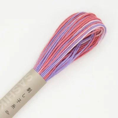 Produktbild von Olympus Sashiko Garn, Baumwolle, Strang, ca 20m, Farbe 73, Mischfarbe, Bubblegum, hergestellt in Japan