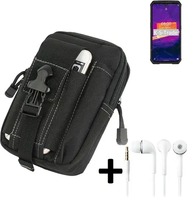 Produktbild von K-S-Trade Gürteltache + Kopfhörer kompatibel mit Ulefone Armor 9 Gürtel Tasche Holster Schutz Hülle Handy Hülle  schwarz inkl. Extrafächer