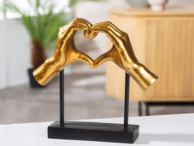 Productafbeelding van Gilde sculptuur, hart, liefde, handmotief, kunsthars, goudkleurig, set van 2.Hoogte: 26,50 cmBreedte: 28,50 cmDiepte: 8,50 cmArtikelnummer: 52964