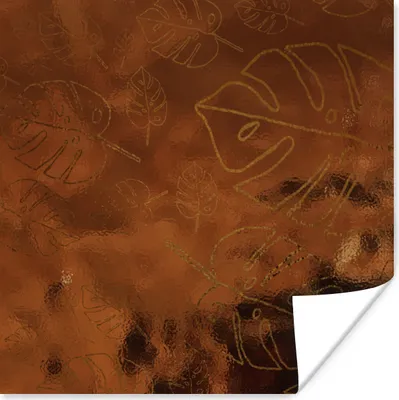 Produktbild von MuchoWow® Poster Muster - Luxus - Gold 75x75 cm - Wand Dekoration