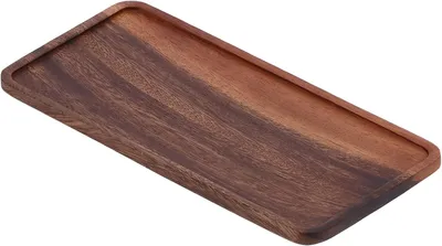 Productafbeelding van Thee-serveertablet van handgepolijst walnoothout, geschikt voor de woonkeuken, afmetingen: 24,9 x 11,9 x 1,3 cm