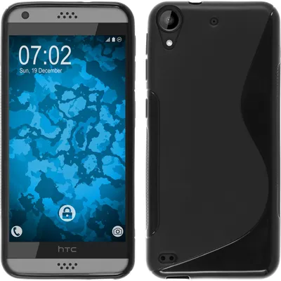 Produktbild von PhoneNatic Case kompatibel mit HTC Desire 530 - schwarz Silikon Hülle S-Style + 2 Schutzfolien