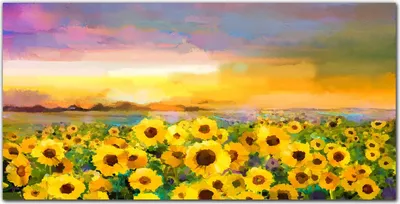 Produktbild von Coloray Bild aus Acryl 100 cm x 50 cm - Acrylblock mit Bild Gehärtetes Acryl Wohnzimmer Küche Dekoration Wanddekoration - Blumen Sonnenuntergang