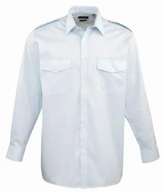 Image de Premier - Chemise aviateur pour homme à manches longues LT3321 (46,5 cm) (bleu clair)