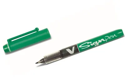 Image de Stylo à encre liquide Pilot V Sign vert 0,6 mm (12 pièces)