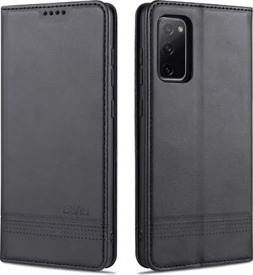 Image de LaimTop Etui en cuir pour Samsung S20 FE, étui à rabat Portefeuille Fermeture magnétique Support Housse de protection pour Samsung Galaxy S20 FE Noir