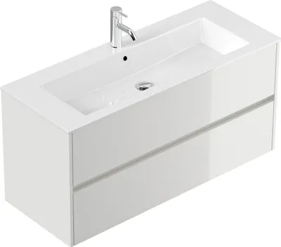 Produktbild von Badmöbel Waschplatz inkl Mineralgussbecken Limes 120 cm weiß Hochglanz