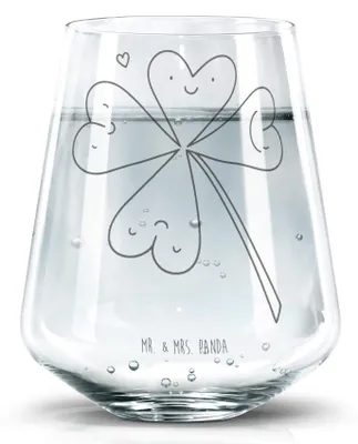 Produktbild von Mr. & Mrs. Panda Glas Blume Kleeblatt - Transparent - Geschenk, Trinkglas, Garten, Trinkgefäß, Becherglas, Tumbler, Glück, Motivation, Neuanfang, Wasserglas, Umzug