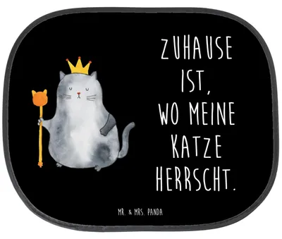 Produktbild von Mr. & Mrs. Panda fenster sonnenschutz auto Katze König - Schwarz - Geschenk, Katzen, Wohnung, Cat, Haha, für Autoscheiben, Sonnenblende, Hitzeschutz