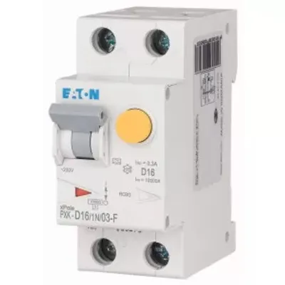 Produktbild von Eaton FI/LS Kombination, 16 A, 300 mA, LS-Charakteristik: D, 1p+N, FI-Charakteristik: F 193549