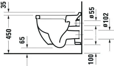 Produktbild von DURAVIT Wand-WC Starck 3 Tiefspüler mit Spülrand erhöht weiß glänzend ohne WC-Sitz 2215090000
