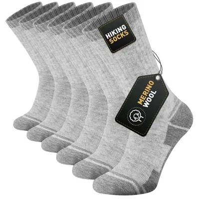 Imagen del producto de Calcetines de lana merino para mujer y hombre, paquete de 3 pares