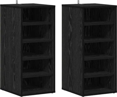 Produktbild von vidaXL Schuhschrank 2 pcs Schwarz Eichen-Optik 32 x 35 x 70 cm