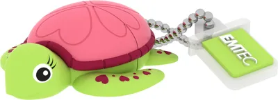 Produktbild von Emtec Turtle Lady, 16 GB, USB Typ-A, 2.0, 18 MB/s, Kappe, Grün, Pink