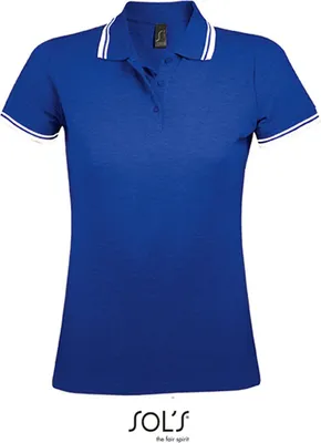 Image de SOLs 00578 | Polo femme Pasadena - Couleur : Royal Blue/White - Taille : M