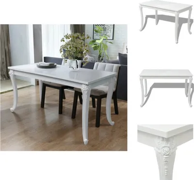 Produktbild von vidaXL Esstisch 116 x 66 x 76 cm Hochglanz Weiß - Esstische