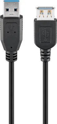 Produktbild von Goobay 74149 USB-Kabel USB 3.2 Gen 1 (3.1 Gen 1) 2 m USB A Schwarz