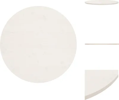 Produktbild von vidaXL Tischplatte Weiß Ø90x2,5 cm Massivholz Kiefer - Tischplatten