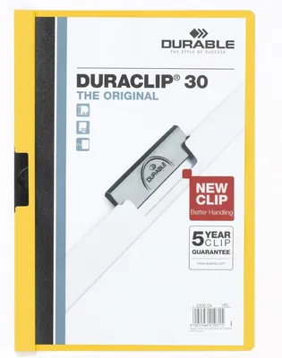 Zdjęcie produktu dla Durable Duraclip 30, Przezroczysty, Żółty, PCW, 30 ark., A4, 1 szt.