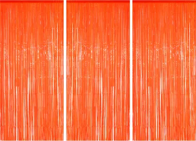 Produktbild von 3x Lametta Vorhang - orange - 91x244 cm