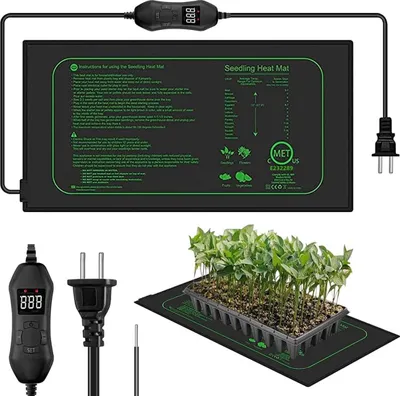 Produktbild von 50W Heizmatte für Pflanzen mit Thermostat, 25×52 cm, Zimmergewächshaus Heizkissen, Sämlinge, Reptilien
