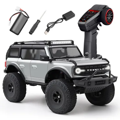 Produktbild von Wltoys 184023 RC Crawler 1:18 4WD 2.4GHz 9KM/H Offroad Kletterfahrzeug, 2-Gang Getriebe, LED, Portalachsen, RTR Modellauto Silber