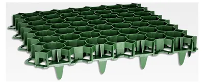 Produktbild von 10 Stück Rasengitterplatten aus grünem Kunststoff 50 x 50 x 4 cm