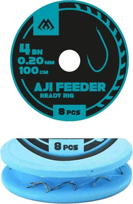 Produktbild von 8x MIKADO 100cm klassische Feeder Rig Feedermontage Angelhaken #10 / 0,14mm