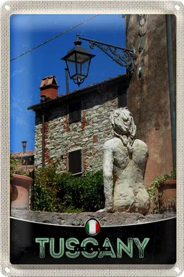 Produktbild von Blechschild Reise 18x12cm Toskana Italien Frauenskulptur Dekoration