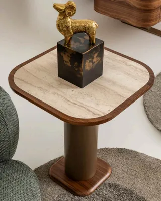 Immagine prodotto di Set per soggiorno, stile moderno, struttura in legno marrone, grande tavolino