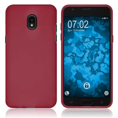 Produktbild von PhoneNatic Case kompatibel mit Samsung Galaxy J3 (2018) - rot Silikon Hülle matt Cover