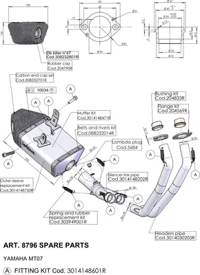 Produktbild von Auspuffhalterung LeoVince Auspuff-Ersatzteil Schrauben Haltesatz für Yamaha XSR 700 Bj. 2016