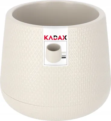 Immagine prodotto di KADAX vaso da fiori in plastica "Peri", vaso con sottovaso in un set, vaso per piante, 13 cm, beige