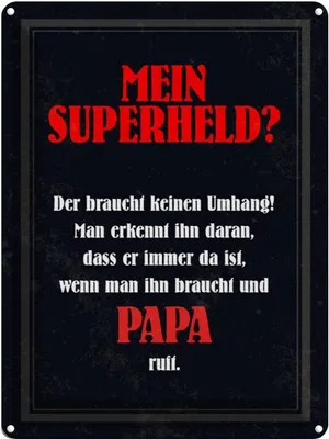 Produktbild von vianmo Blechschild 40x30 cm mein Superheld Papa Spruch Zitat