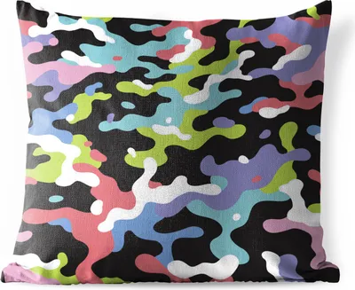 Produktbild von MuchoWow® Outdoor Kissen - Buntes Camouflage-Muster - 60x60 cm - Wetterfest - Lounge Kissen - Dekoration - Schlaf Kissen